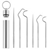 6Pcs Portable Reusable Stainless Steel Toothpicks Metal Tooth Scraper Dental