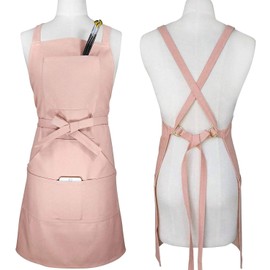 Professional Apron with Large Pockets - 100% Soft Cotton Canvas - For Men, Women, 27"X31"