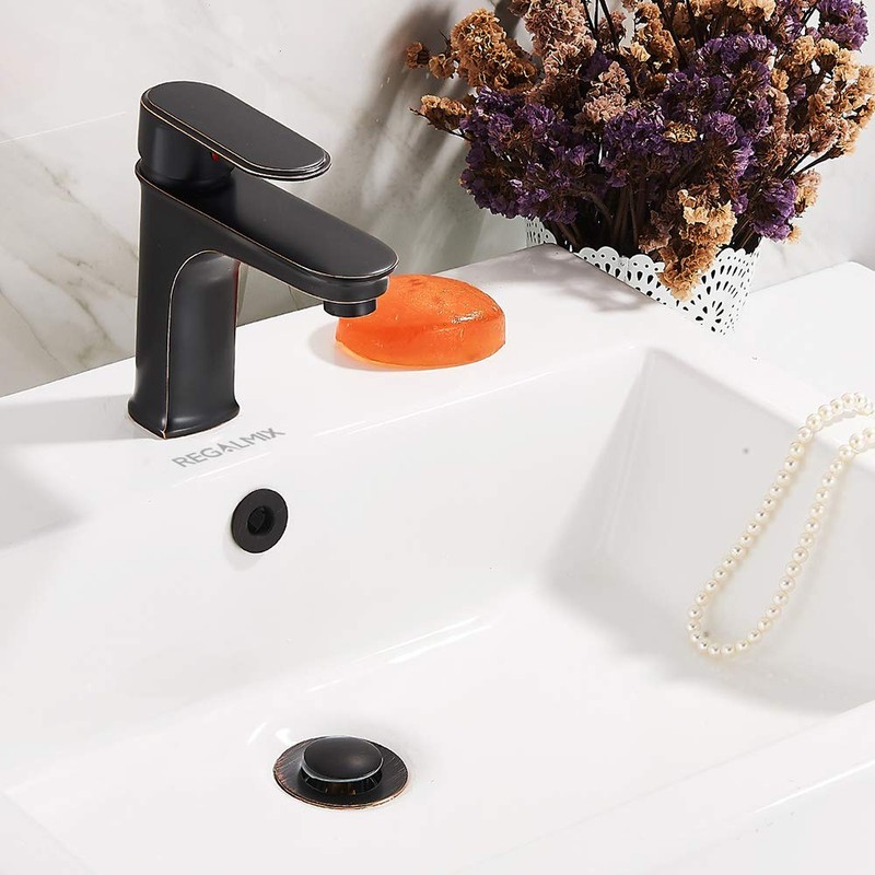 REGALMIX Oil Rubbed Bronze Pop UP Drain, Bathroom Vessel Lavatory