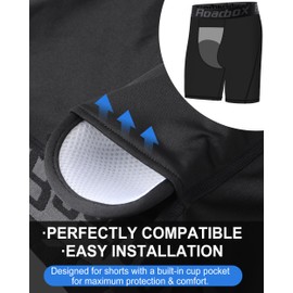 Roadbox Youth Boys Compression Shorts, Kids Spandex Underwear with Protective Cup, Performance Athletic Base Layers for Baseball Football Hockey