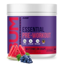 Raw Cbum Essential Pre Workout Pre Entrenamiento 30 Servicios Sabor Watermelon Grape                                                                  