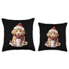 Dog Golden Retriever Christmas Throw Pillow
