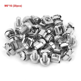 20pcs Cage Nut Mounting Screw Bolts Network Cabinet Rack Screws Assortment Kit for Mount Server Shelves M5 M6*16/20 (M5*16) ((M6*16(20PCS))