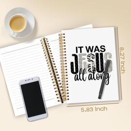 WARDOS Jesus Journal for Women, Christian Spiral Notebook Journal 5.5x8.3, Christian Faith Based Gifts for Women, Bible Prayer Journal for Woman, It was Jesus All Along Notebook