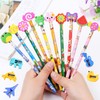 30 x Children's Cartoon Pencils with Eraser + 2 Small