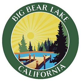 Lake Dock - Big Bear Lake - California 3.5" Window Car Truck Sticker Decal Vacation Adventure Theme Novelty Applique