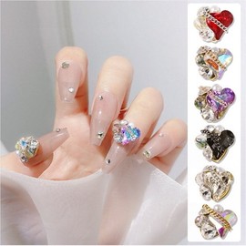 Heart Chain Crystal Nail Parts / 하트 체인 크리스탈 네일파츠