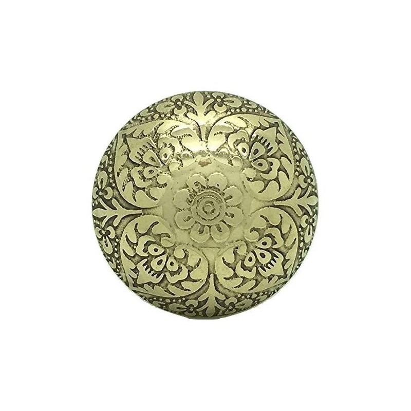 Brass Round Door Knob Four Heart Design 3.75 cm