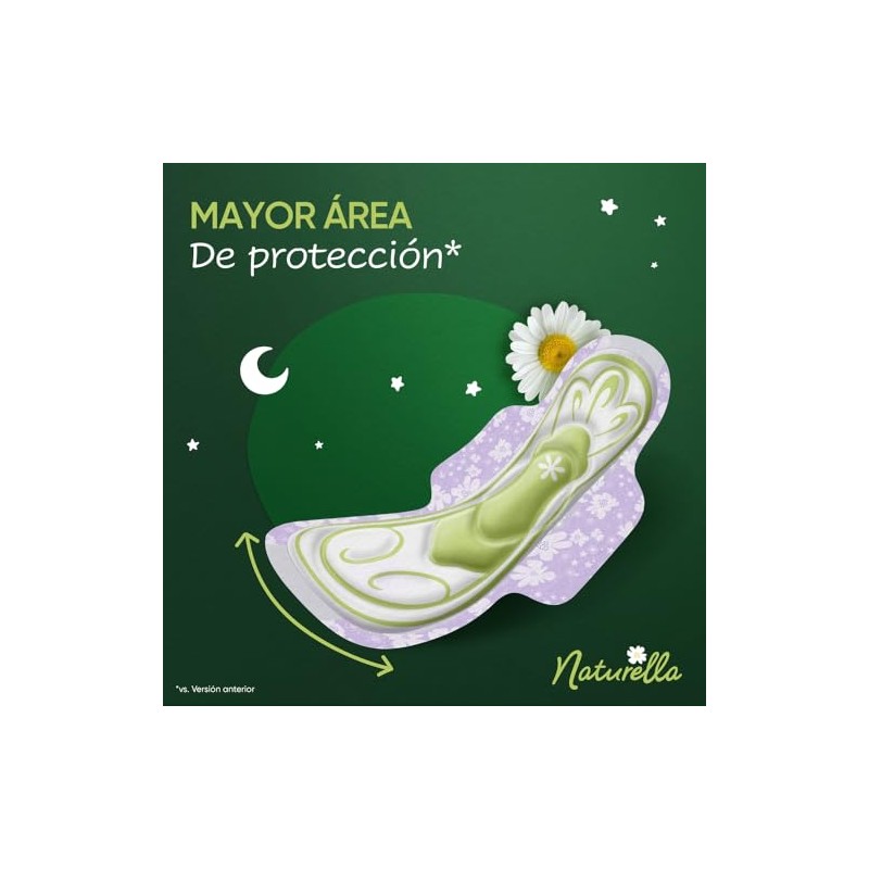 Naturella Nocturna, Toallas Femeninas, 32 Unidades, 8 Zonas de Absorción