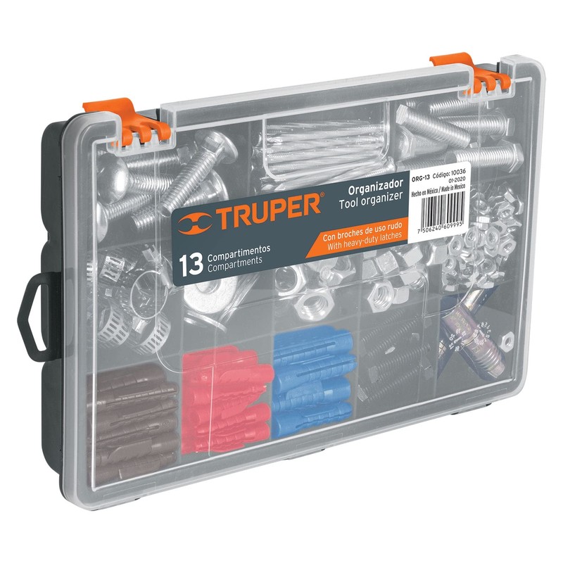 Truper ORG-13, Organizador con 13 compartimentos, 10"