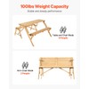 VEVOR 2-in-1 Transforming Interchangeable Picnic Table, Outdoor Wooden Table and