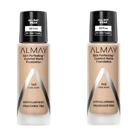 Pack of 2 Almay Skin Perfecting Comfort Matte Foundation, Cool Bare 140