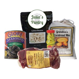 Julia's Pantry Meal Kit Soul Food Basics Ham pieces, Collards, Butterbeans, Cornbread