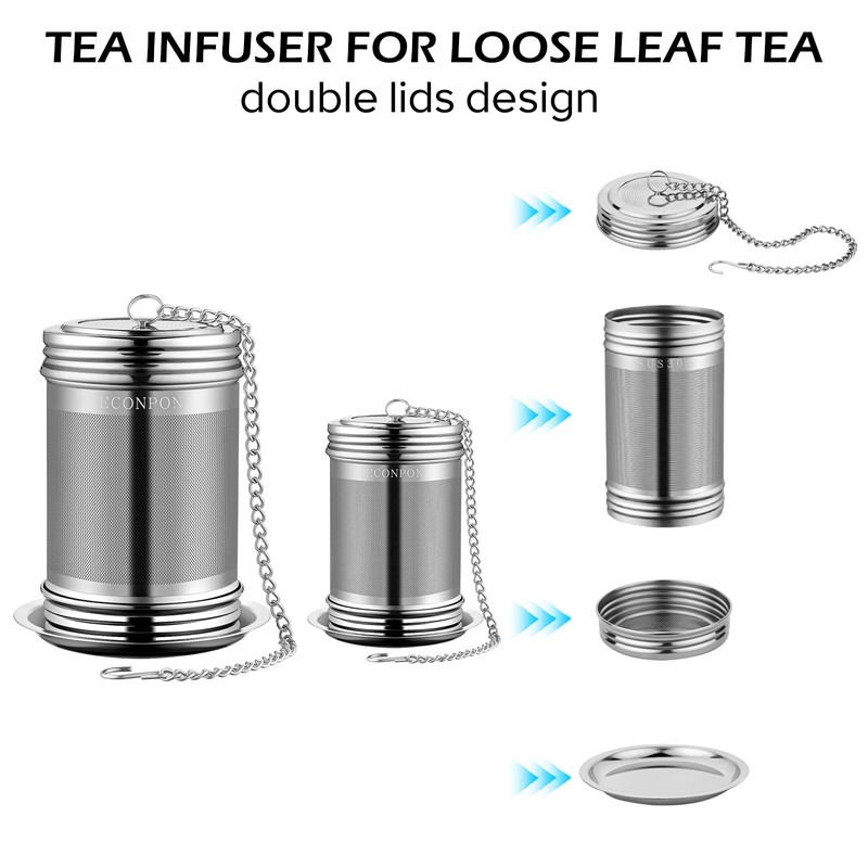 ECONPON 2 Pack Reusable Tea Steeper Extra Fine Mesh Tea