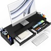 Simple Houseware Desk Dual Monitor Stand Riser with Pull-Out Drawers,