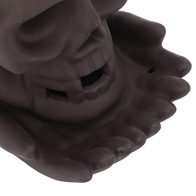 Backflow Incense Burner Purple Sands LED Light Skull Head Design