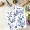 OLYCRAFT 3pcs/set Blue Flower Rub on Transfers for Furniture And