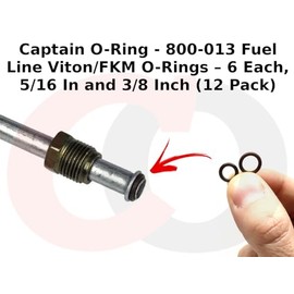 Captain O-Ring - 800-013 Fuel Line Viton/FKM - 6 juntas tóricas cada una, 5/16 pulgadas y 3/8 pulgadas (paquete de 12)