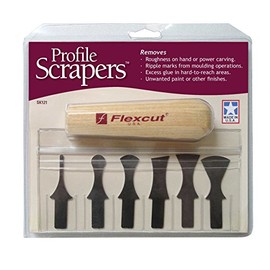 FLEXCUT Wood Carving Tools Set of 6 Interchangeable Scraper Bits SK121, Made in U.S.A.