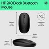 HP 240 Bluetooth Mouse, Black, Bluetooth 5.1, Wireless, Precise Sensor,