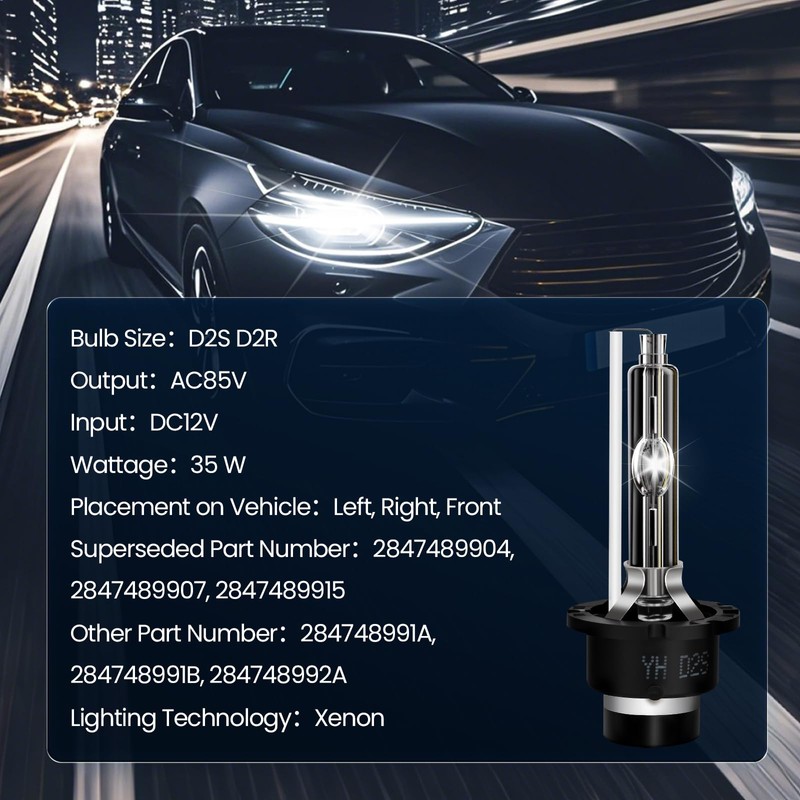 2 Sets HID Headlight Ballast W/Igniter & D2S Bulb for