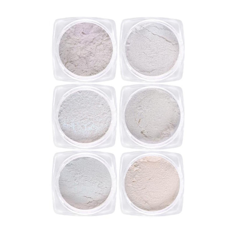 Polvo de Uñas con Efecto Espejo, 6 Piezas Profesional Delicado