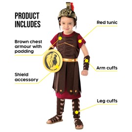 Fun Shack Gladiator Costume for Children, Roman Fighter, Perfect for Fancy Dress and Carnival, L