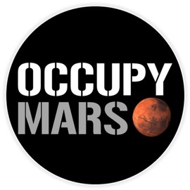 Occupy Mars Planet - 3 Pack Circle Stickers 3 Inch - Outer Space Travel SpaceX Rocket