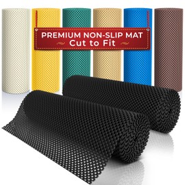DIY Doctor - 2x Anti Slip Gripper Rolls (190 x 30cm) - Rug Gripper - Anti Slip Rug Underlay - Rug Grippers for Laminate Floor - Carpet Grippers - Non Slip Rubber Matting - Shelf Drawer Liner Black