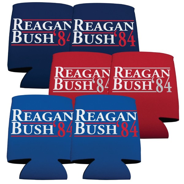 VictoryStore Can and Beverage Coolers - Reagan and Bush '84, Set of 6