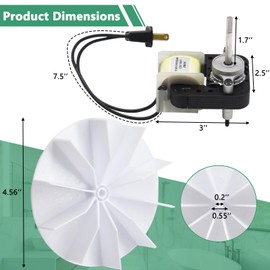 Hiorucet SM550 Bathroom Vent Fan Motor Replacement for Nutone Broan CA90, 763RLN, 33-100, K111, 688-J, 2676F, 663L, EM550, C01575, 65100, Fit for SM550 Electric Vent Fan Motor 50CFM 120V, 2 Piece Pack