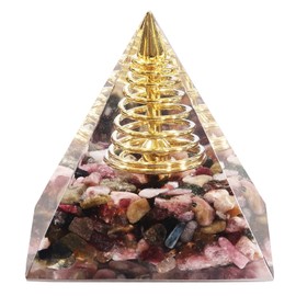 Nupuyai Crystal Pyramid Gemstone Healing Stone Energy Pyramids for Positive Energy Reiki Healing Meditation and Home Feng Shui Decoration