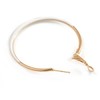 50mm Diameter/Gold Tone with White Enamel Hoop Earrings/Large Size