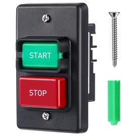 Dreyoo 1 Pc 120V/230V Dual Voltage Single Phase On/Off Switch, Efficient 120V 2HP Switch On Off with with Mounting Screws, Fast Power Off for Table Saw, Router Table, Drill Press, Bench Saw