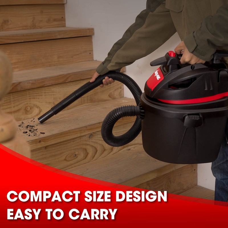 Shop-Vac 2.5 Gallon 2.5 Peak HP Wet/Dry Vacuum, Portable Compact