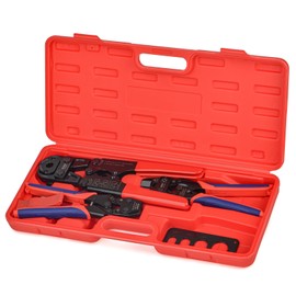 iCrimp PEX Crimping Tool Set for Copper Crimp Ring and PEX Cinch Clamp, Crimping and Removing PEX Crimp Fittings 1/2'', 3/4'', 1'', 7 Pieces
