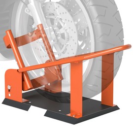HOMCOM Motorcycle Stand for 15-21 Inches, 381-533.4 mm Front Wheel, Adjustable Motorcycle Rocker 816.5 kg Load Capacity, Steel Transport Stand, Repair Stand, Orange
