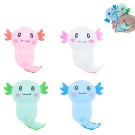 Axolotl Sensory Fidget Toy Valentine's Day Gifts Axolotl Party Favors Supplies Gifts Stress Relief Squeeze Gifts Salamander Stress Balls for Boys Girls(4 Pcs)
