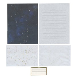 TL064 Transparent Envelope Scenic Letter Set (Night Sky and Stars) Tracing Paper, Foil Stamping, Envelopes Included