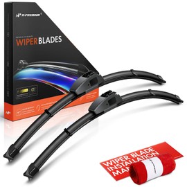 A-Premium Pack of 2 Front Windshield Wiper Blades with Wear Indicator & Towel - Compatible with Ford F-150, F-250, F-350, F-250/F-350/F-450/F-550 Super Duty - 22" and 22", Hook Connector