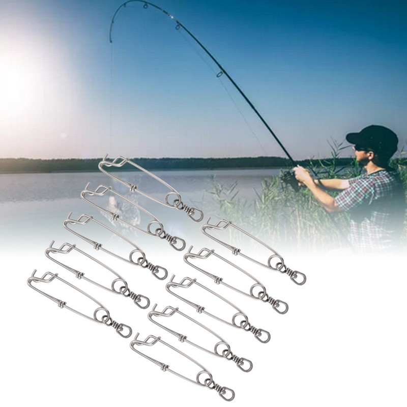 10 Set 3.8 X 150mm Fishing Snap Swivel 304 Stainless
