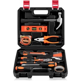 19pcs Household DIY Tool Set, Basic Tools for Home, Office, Dorm, General Hand Kit with Storage Case