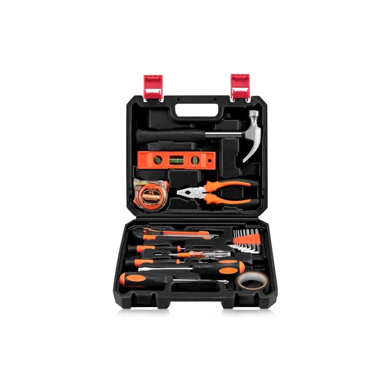 19pcs Household DIY Tool Set, Basic Tools for Home, Office,
