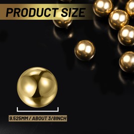 Gootaimi 16 pcs 3/8” Precision Solid Brass Bearing Balls, Brass Balls Metal Balls for Bearings, Valves, Machinery, Tumbler, Decorations