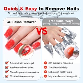 LOUINSTIC Gel Nail Polish Remover C Fast, No Soak & No Foils, Safe for Natural Nails, Healthy, Low Odor, Quick Gel Removal in 2-5 Minutes C For Nail Polish & Nail Art, At-Home Manicure Solution