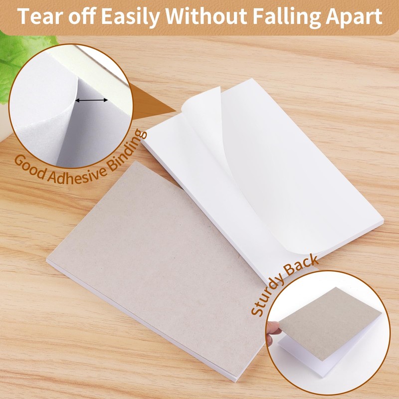 Note Pads 4x6 in, 10 Pack Blank Server Notepad, 50