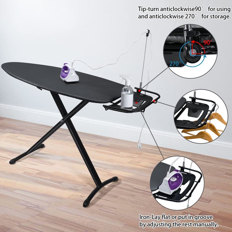 Duwee Steel Top Extra Wide Ironing Board with Sleeve Board