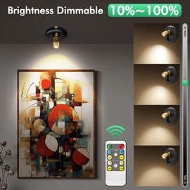 3Pack Battery Operated Indoor Plants SpotLight ,Tree Light Picture light with Remote,Dimmable Mini Led Accent Spotlight for Paintings with Timer,Wireless Uplight for Trees Plants Frame Gallery Closet