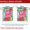 Hello Summer Watermelon Garden Flags for Outside 12x18 Double Sided