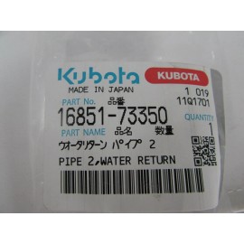 Kubota NEW GENUINE KUBOTA WATER RETURN PIPE PART # 16851-73350 D722 D902 Z602